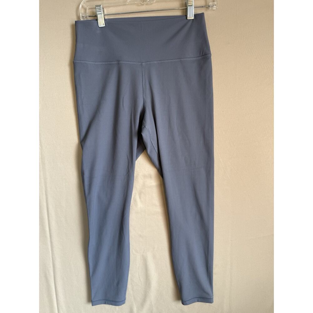 Athleta Transcend Rib 7/8 Leggings Blue Gray Small High Rise Tight